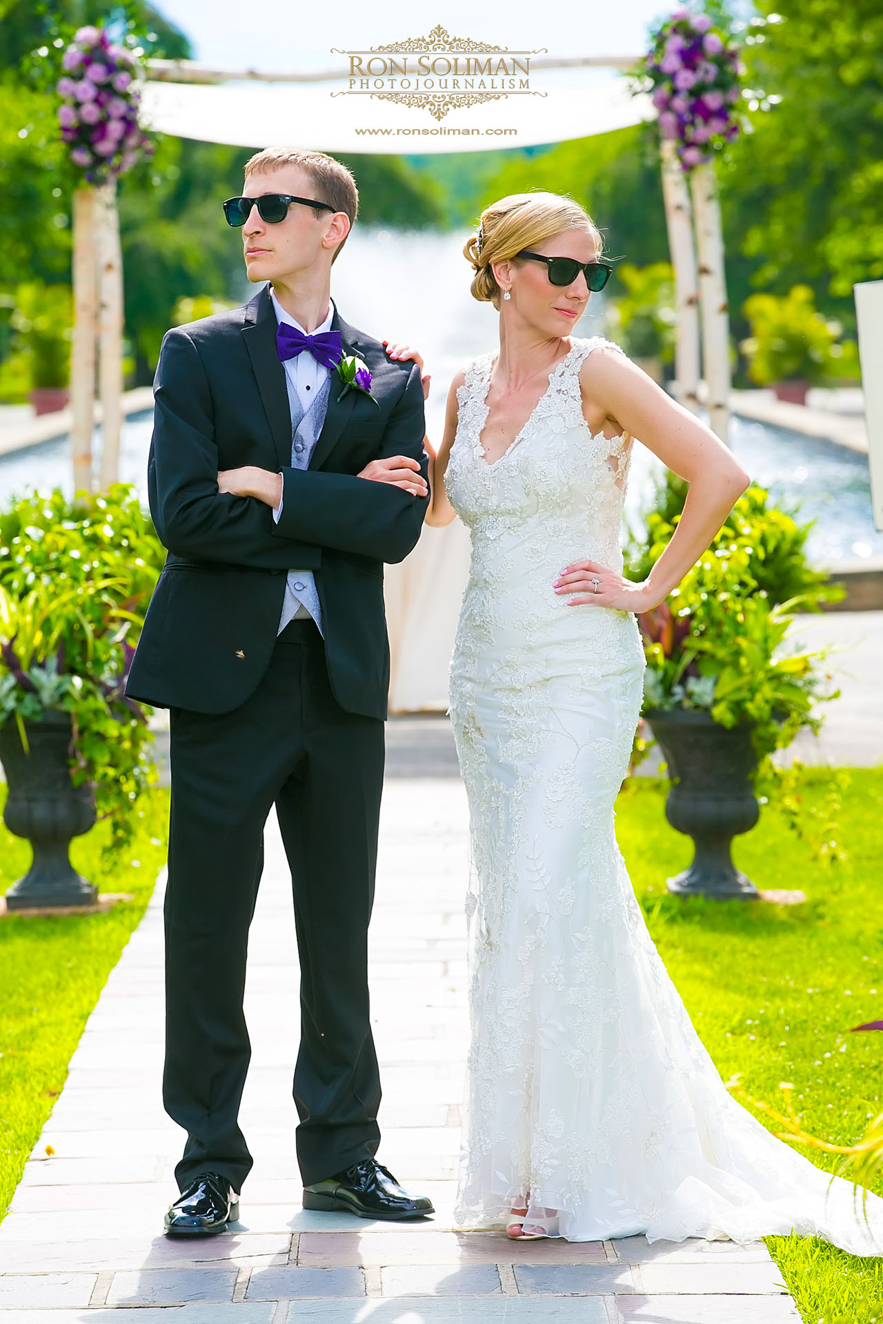 bride and groom at Philadelphia Horticulture Center