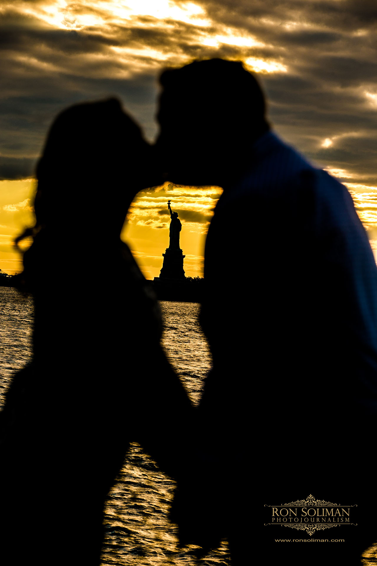 governor's island engagement photo