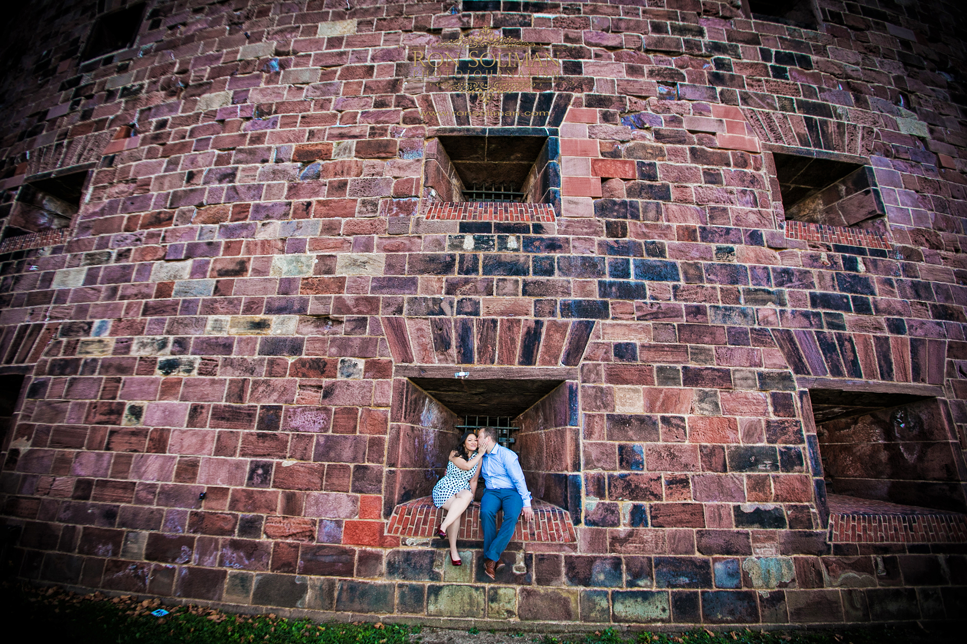 governor's island engagement photo