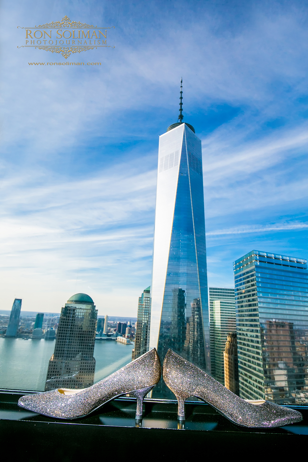 Freedom tower wedding photo