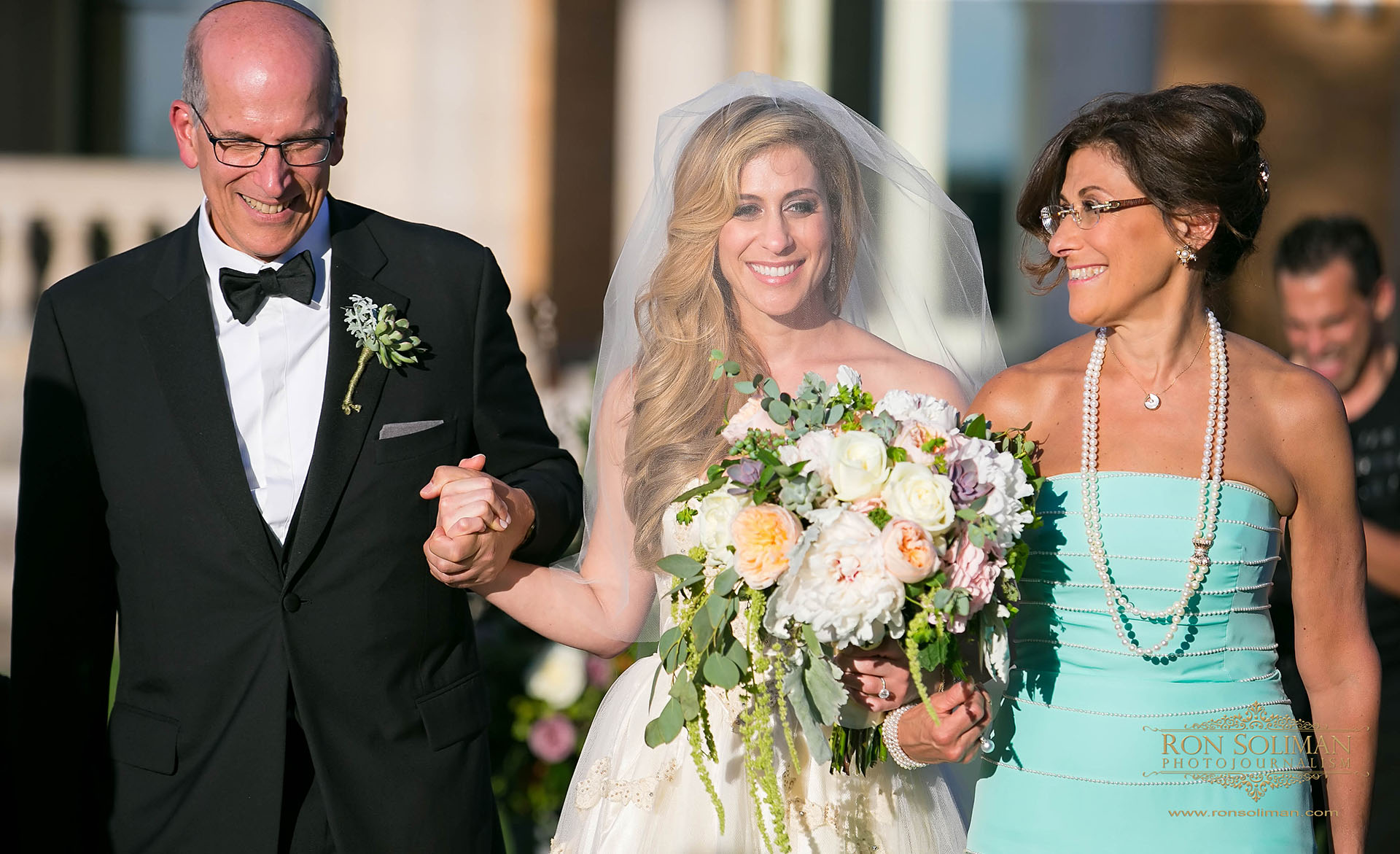 Bride walks down the aisle