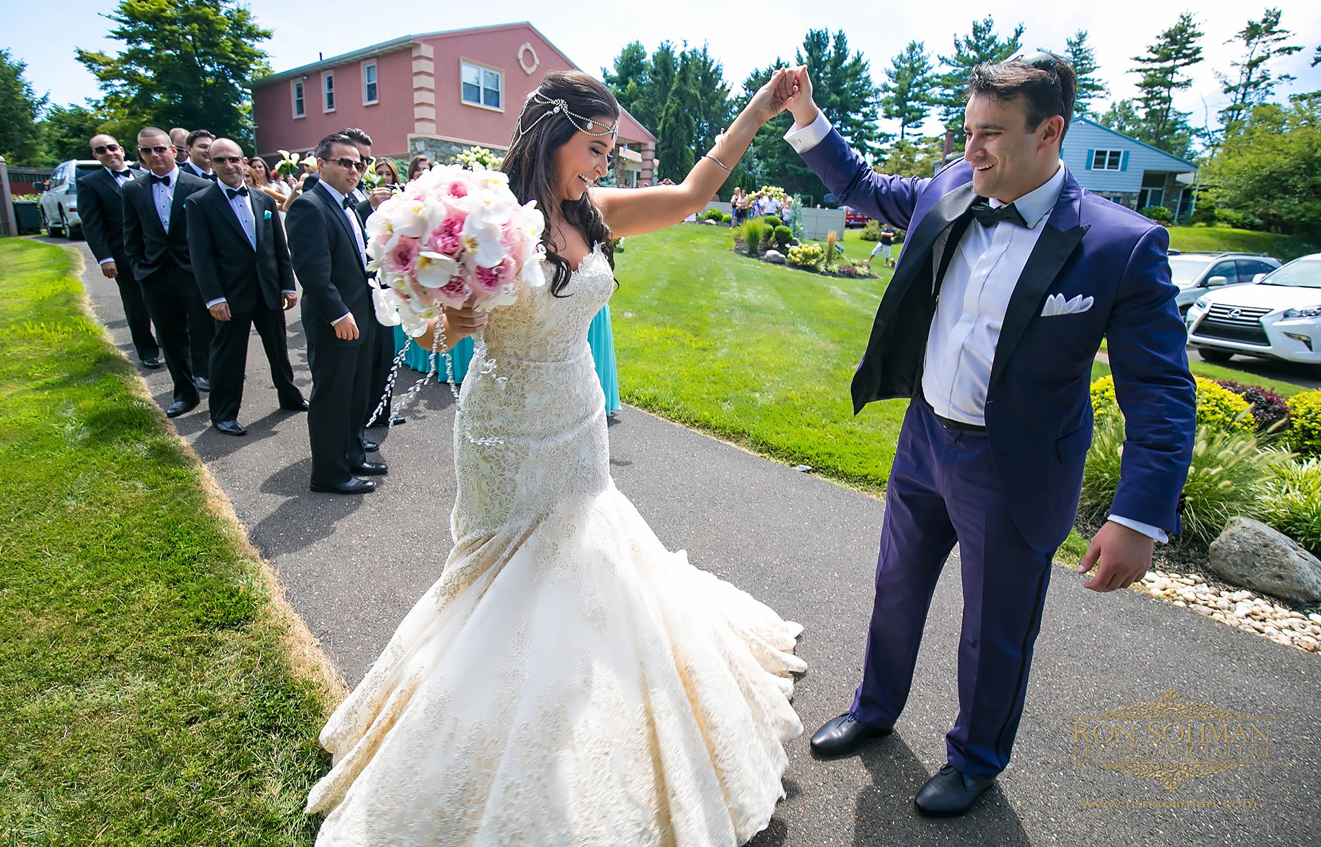 Romantic wedding first look