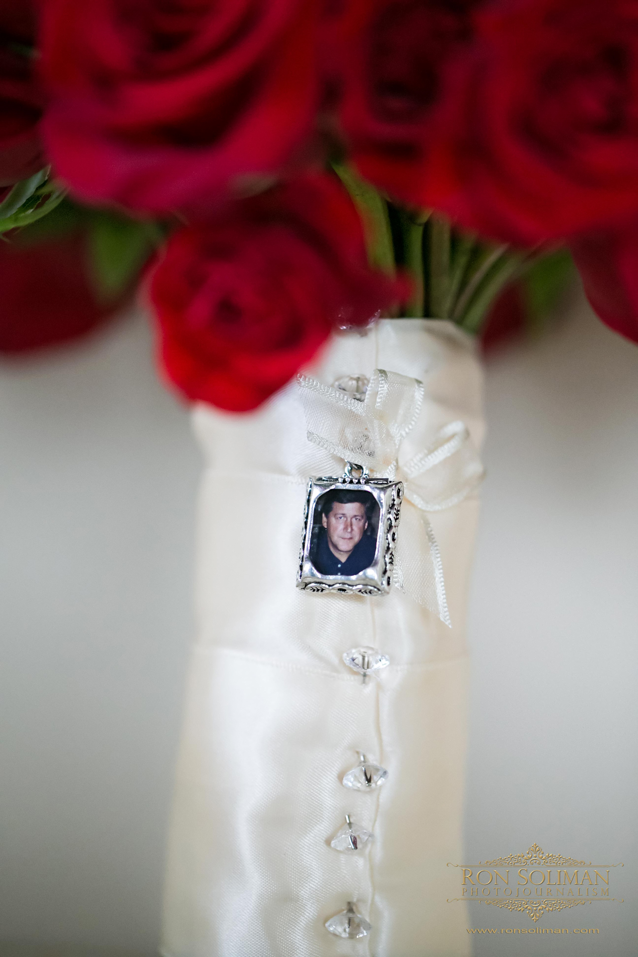 Red roses wedding bouquet