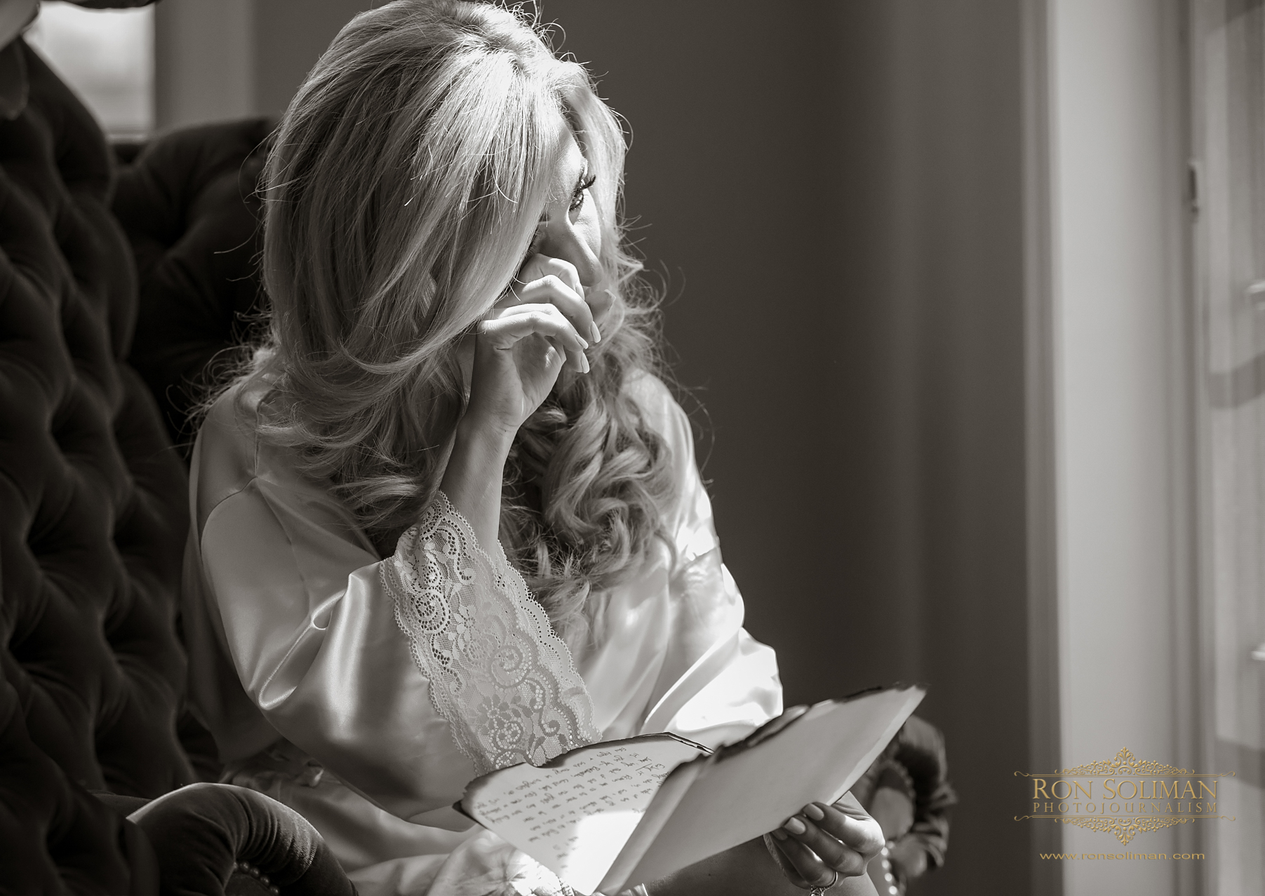 Emotional Bride Reading Groom's Letter | Rainbow Room New York Wedding Noel + Rob