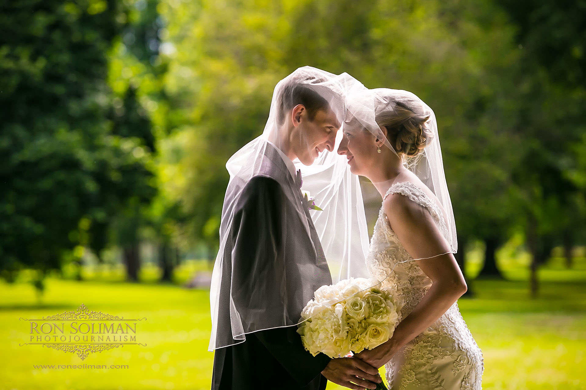 bride and groom at Philadelphia Horticulture Center