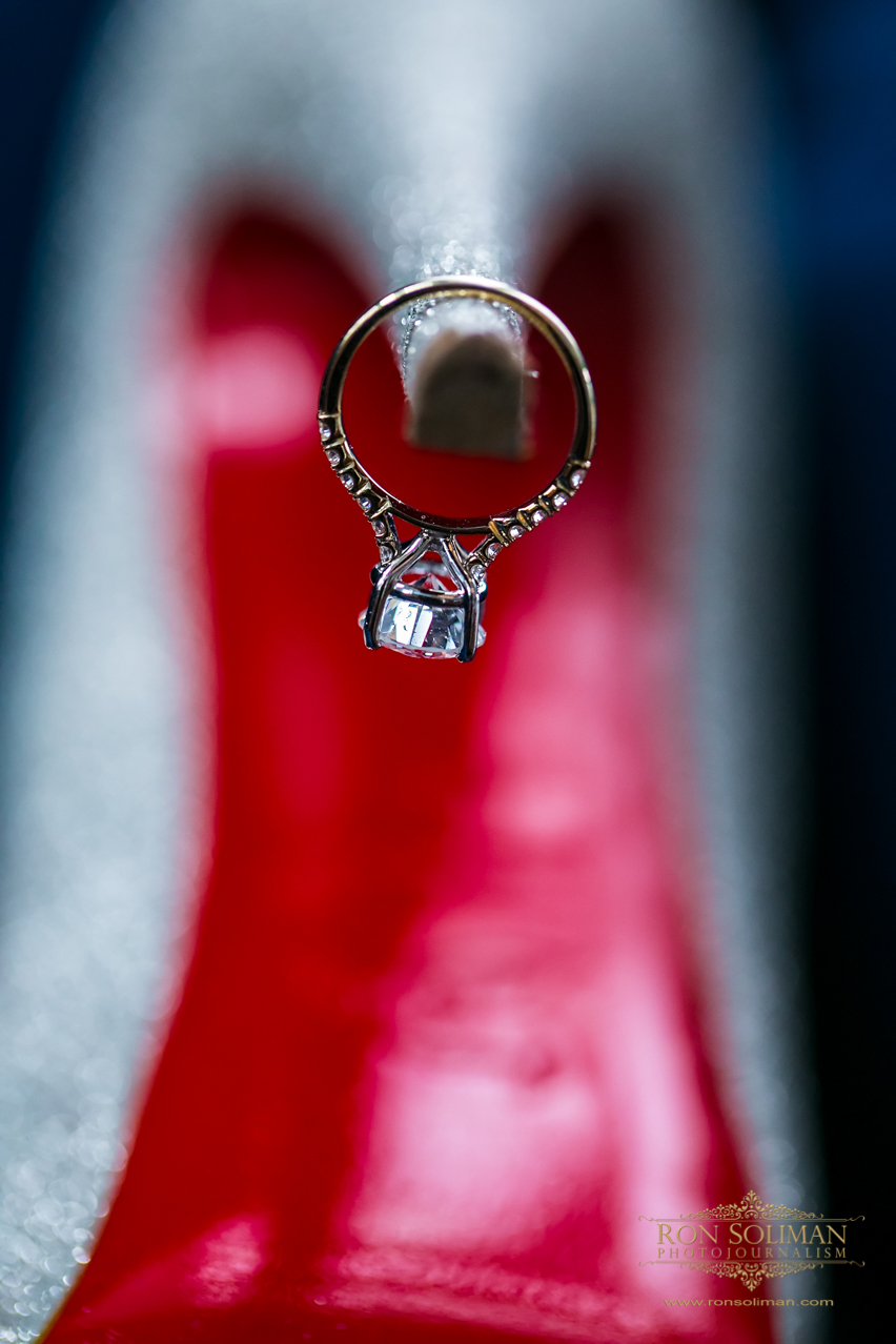 Luxurious Diamond Engagement Ring | Christian Louboutin Bridal Shoes | Rainbow Room New York Wedding Noel + Rob