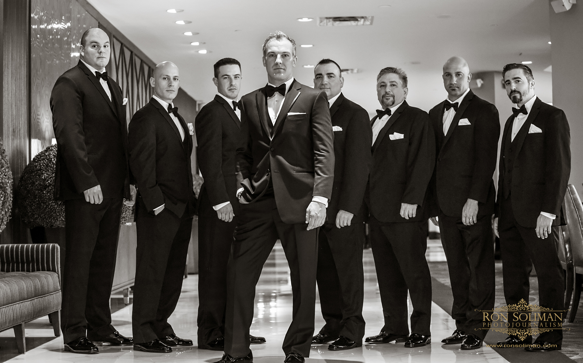 Team Groom in Tuxedo | Men in Black Theme | Rainbow Room New York Wedding Noel + Rob