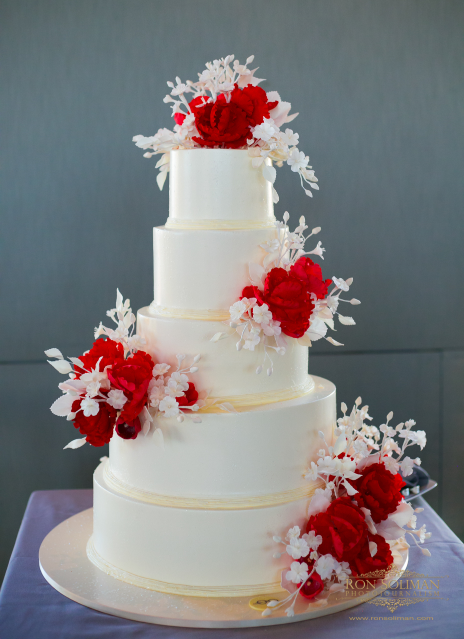Simple and Elegant Rose Wedding Cake | Minimalist Five Tier Wedding Cakes | Rainbow Room New York Wedding Noel + Rob