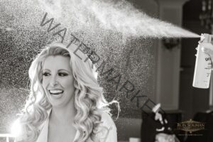 Hair spray wedding photos