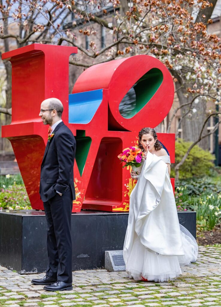 University of Pennsylvania Love Sign wedding photos